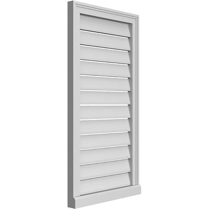 20"W x 38"H Rectangle Surface Mount PVC Gable Vent: Functional, w/ 2"W x 2"P Brickmould Sill Frame