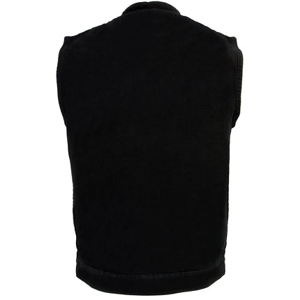 Milwaukee Men's Denim Club Vest with Hidden Snap and Zip (Black, 4X-Large)