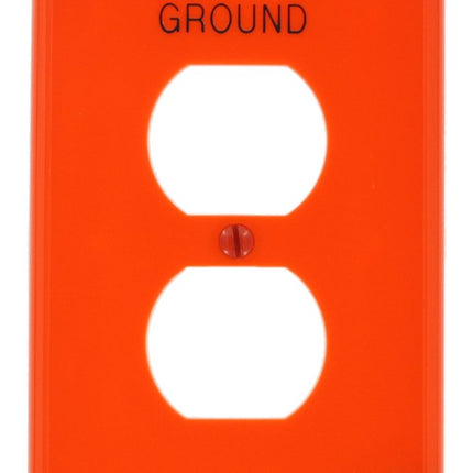 Leviton 1-Gang 1-Duplex, Midway Size Wallplate, Hot Stamped Isolated Ground, Orange, 1 Pack, PJ8-IG, Orange