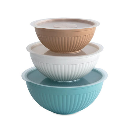 Nordic Ware Prep and Serve Mixing Bowls Set, 6-Piece, Earth-Tones