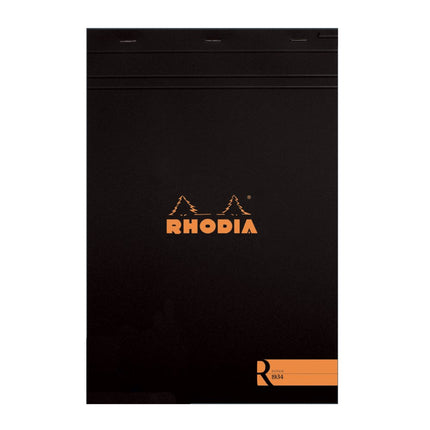 Rhodia Soft Cover Stapled Notepad Black The"R" 8