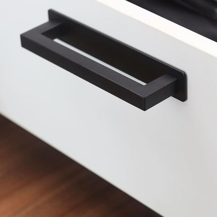 RVPEKUPE Adhesive Cabinet Handles Stick on Handle Self Stick Sliding Shower Door Handle 6" Black 8-Pack
