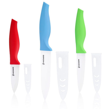 Magiware 6-Piece Ceramic Paring Knife Set with She