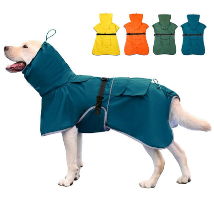 KOOGAL Waterproof Dog Raincoat, Adjustable Hooded 