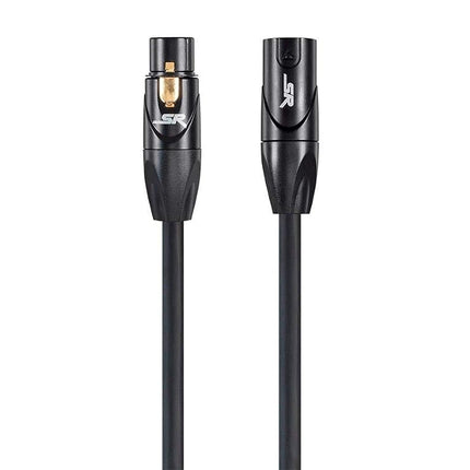 Monoprice Stage Right Series Professional XLR Male to XLR Female - 15ft - Black - Gold Plated | 16AWG Stranded Copper Wire Conductors [Microphone & Interconnect]