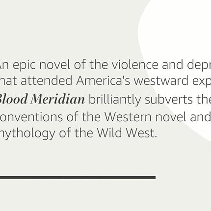 Blood Meridian: Or the Evening Redness in the West
