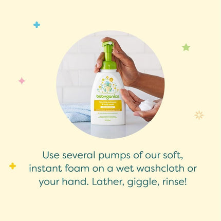 Babyganics Baby Shampoo + Body Wash Pump Bottle, Chamomile Verbena, 16oz, Packaging May Vary