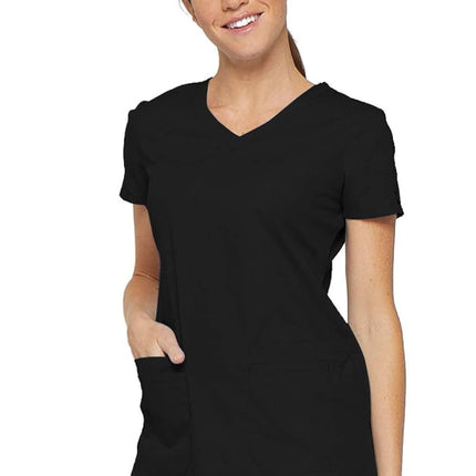 Dickies Women's EDS Signature Scrubs Jr. Fit V-Neck Top - Black - XX-Large