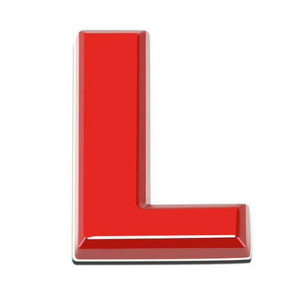DNA Motoring EM-L-LETTER-L-RD Red Letter Metal Decal Emblem Badge Sticker for Auto Car Truck Motorcycle Logo -L