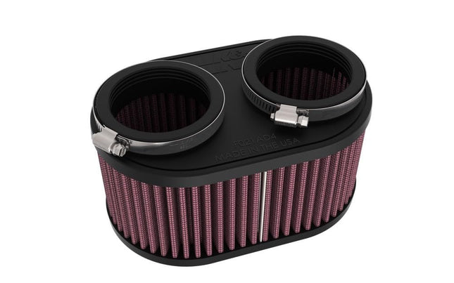 Filtro de aire universal ovalado K&N de 54 mm con doble brida, 159 mm x 102 mm de diámetro exterior, 76 mm de altura (RU-3510)
