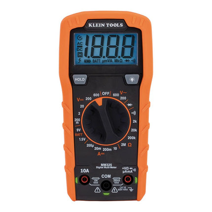 Klein Tools MM325 Multimeter, Digital Manual-Ranging 600V AC/DC Voltage Tester, Tests Batteries, Current, Resistance, Diodes, and Continuity,Black