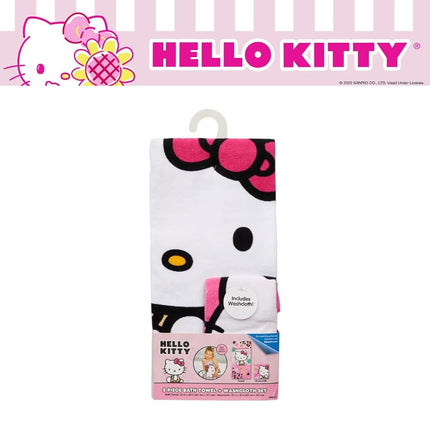 Franco Hello Kitty Ensemble de 2 pièces Serviette en coton doux et absorbant pour bain/piscine/plage avec gant de toilette, 127 cm x 63,5 cm, (produit sous licence officielle)