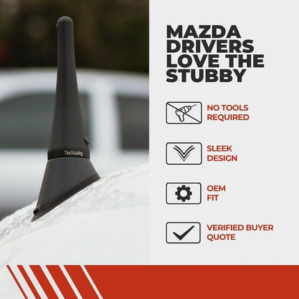 The Stubby Antenna Replacement | Mazda Miata 2006-2018 | 3.8 inches | Made in USA | Installs in Seconds | Break Chip & Fade Resistant