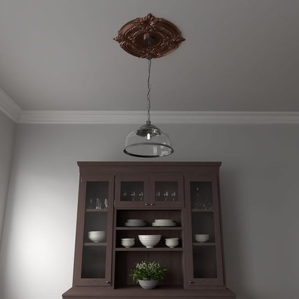 19"OD x 3 1/2"ID x 1"P Attica Thermoformed PVC Ceiling Medallion (Fits Canopies up to 6 3/4"), Bright Coat Dark Bronze