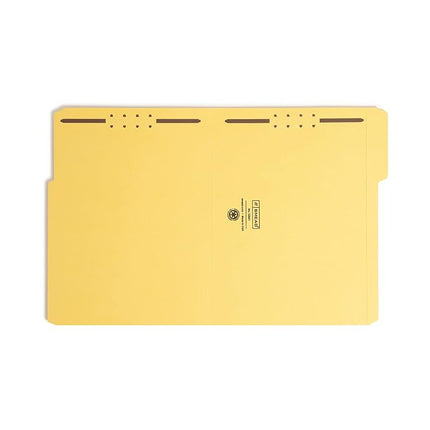 Carpeta con sujetador Smead 100 % reciclada - Tamaño carta, pestaña de corte de 0,75, amarilla, 50 por caja (12941)