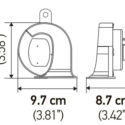 HELLA 940800821 Black 24V BX Trumpet Horn Kit (Universal Fit)
