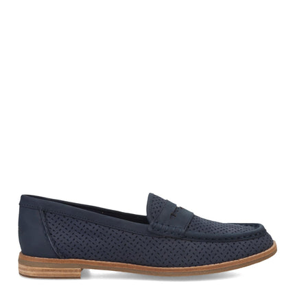 Sperry Women's Seaport Penny Loafer, Navy Perf, 5.5