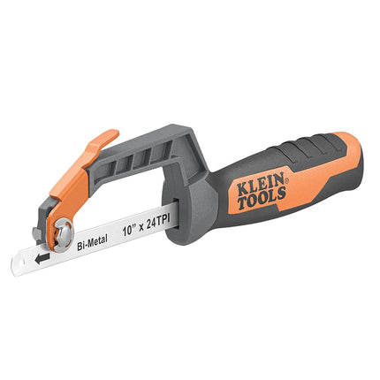 Klein Tools 31432 Medium Cut Compact Hand Saw, 24-Inch TPI Bi-Metal Blade Hand Saw Cuts Thin Wall Copper and Aluminum, PVC, PEX, ABS Tubes and Wood in Tight Spaces