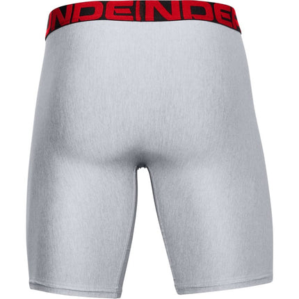 Under Armour Men's Tech 9-inch Boxerjock 2-Pack, Mod Gray Light Heather (011)/Jet Gray Light Heather, XS