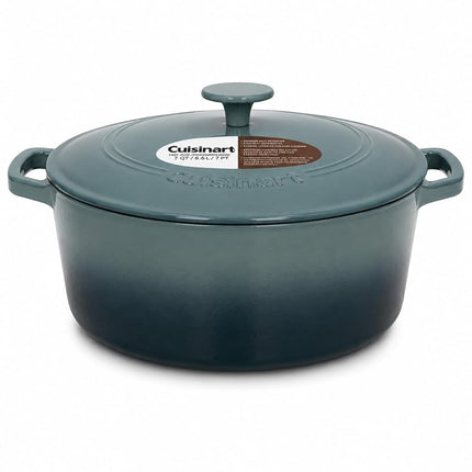Cuisinart Chef's Classic Enameled Cast Iron 7-Quart Round Covered Casserole, Seafoam Green