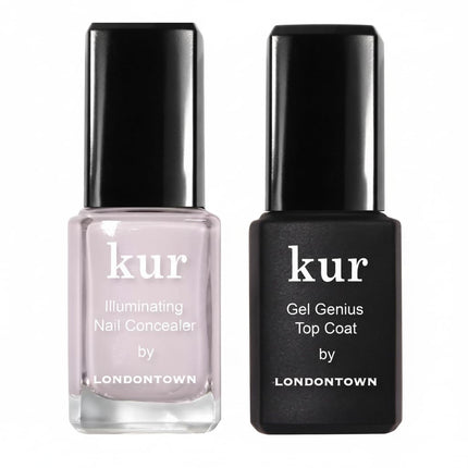 LONDONTOWN kur Pink Conceal & Go Duo Set, Includes Pink Nail Illuminating Concealer & Gel Genius Top Coat, 2 Piece Set, 0.4 Fl Oz