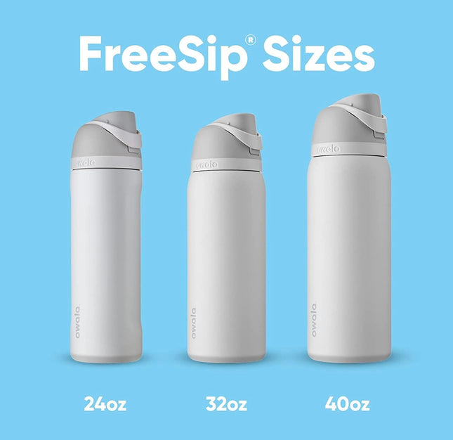 Owala FreeSip Insulated Stainless Steel Water Bottle with Straw for Sports, Travel, and School BPA-Free Sports Water Bottle, 40 oz, Boneyard