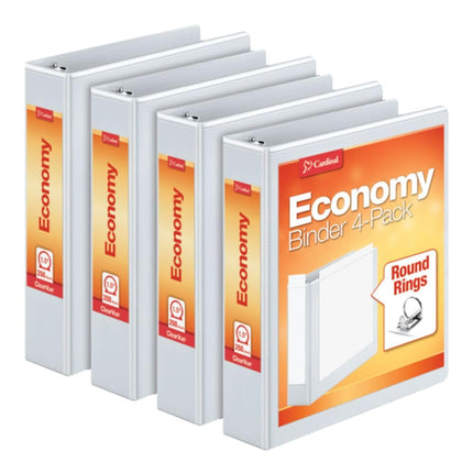 Cardinal 1.5 Inch 3 Ring Binder, Round Ring, White