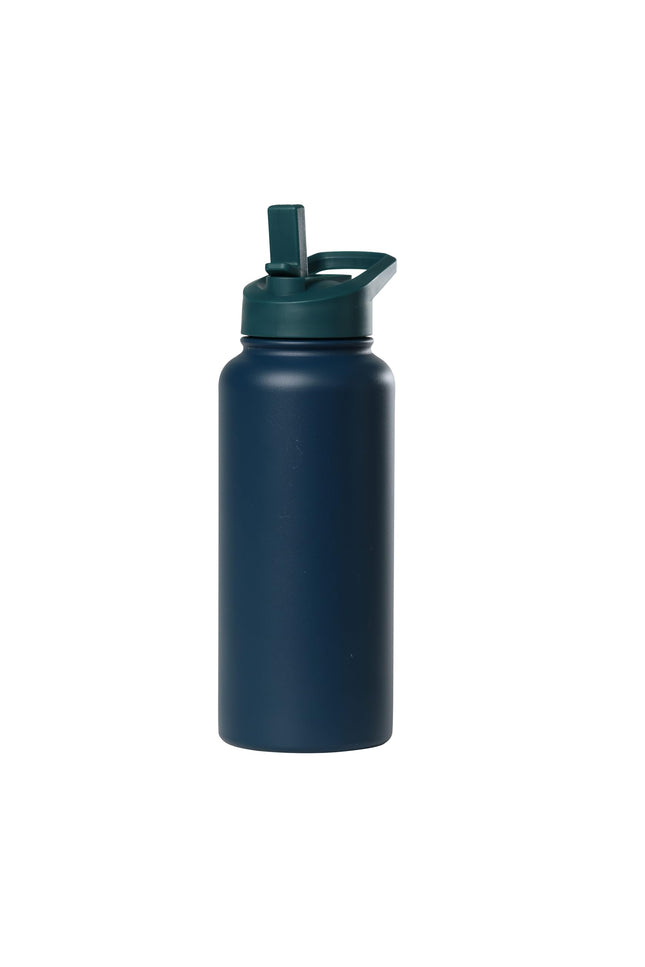 Sip+Sea St. Kitts Botella de agua de acero inoxidable de 32 oz con tapa de pajita | Aislamiento al vacío de doble pared