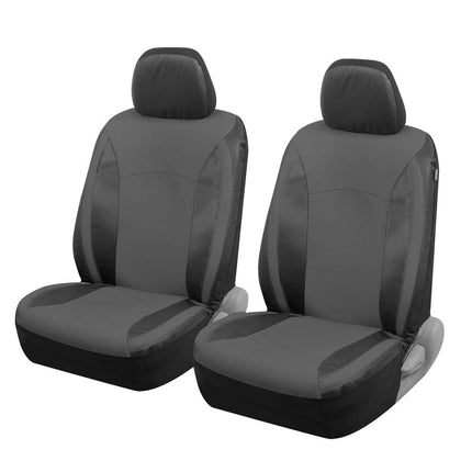 Motor Trend Gray Faux Leather Car Seat Covers for 