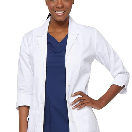 Dickies Women's Junior Fit 3/4 Sleeve Lab Coat, Wh