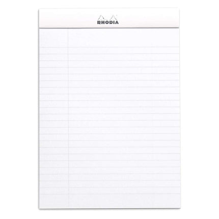 RHODIA 16601C - Stapled Notepad N°16 White - A5 - Lined - 80 Detachable Sheets - White Clairefontaine Paper 80 g/m - Soft, Resistant and Waterproof Coated Card Cover - Basics, 148x210mm
