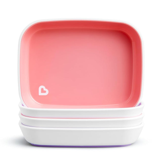 Munchkin� Splash� 4 Piece Toddler Plates, Pink/Purple