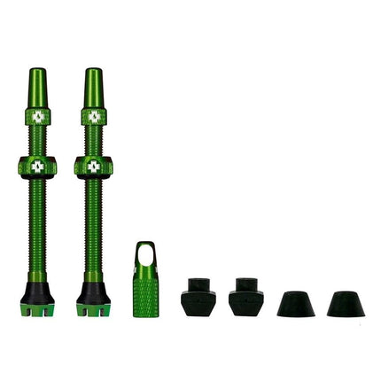 Muc-Off Tubeless Valves, Iridescent 60mm - Dust Caps for Bikes with Valve Core Removal Tool - Presta Valve Caps for Tubeless MTB/Road/Gravel Bikes