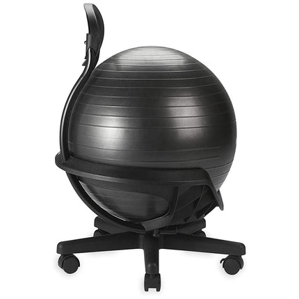 Silla Gaiam Ultimate Balance Ball - Silla ergonómica de primera calidad con pelota de yoga y estabilidad para hacer ejercicio en el hogar y en la oficina con base reforzada, bomba de aire, guía de ejercicios, negro