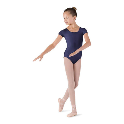 Bloch Dance Girls Dujour Microlux Short Sleeve Leotard Navy