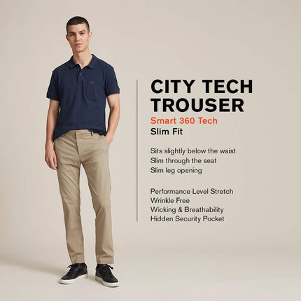 Dockers Men's Slim Fit City Tech Trousers, Mineral Black, 28Wx32L