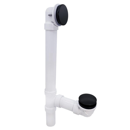 Westbrass 493244H-4-05 12" & 4" Bath Waste & Overflow Assembly with Tip-Toe Drain Plug and Illusionary Faceplate-SCH. 40 PVC Pipe, Polished Nickel