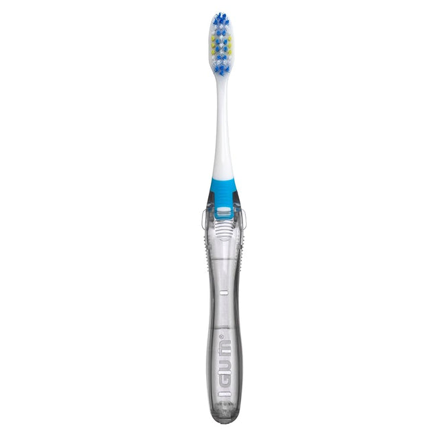 Gum Folding Travel Toothbrush with Antibacterial Soft Bristles (Pack of 6)