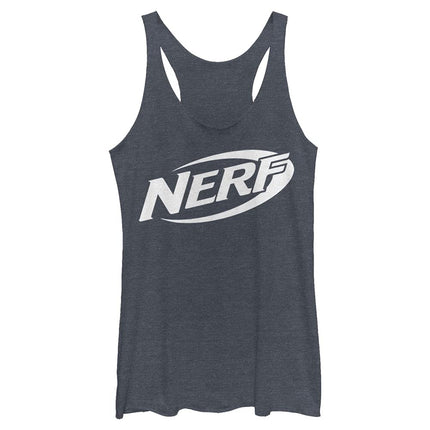 Hasbro Women's Nerf Logo T-Shirt, Navy Blue Heathe