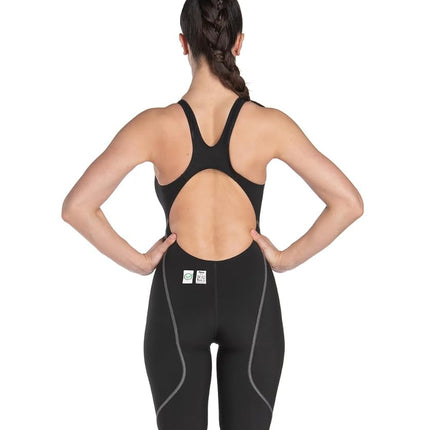 ARENA Powerskin ST Next One Piece Women's Swimsuit, FINA Approved Tech Suit, Women's Recycled Fabric Swimsuit, Women's Lined One Piece Swimsuit with Reinforced Shoulder Straps Black