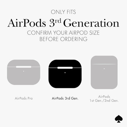 Kate Spade New York AirPods Protective Case with Keychain Ring - Hollyhock Cream, Compatible with AirPods 3rd Generation