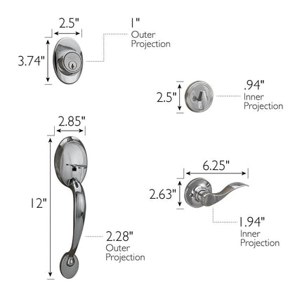 Design House 779066 Springdale Door Lever, 1-Pack, Polished Chrome
