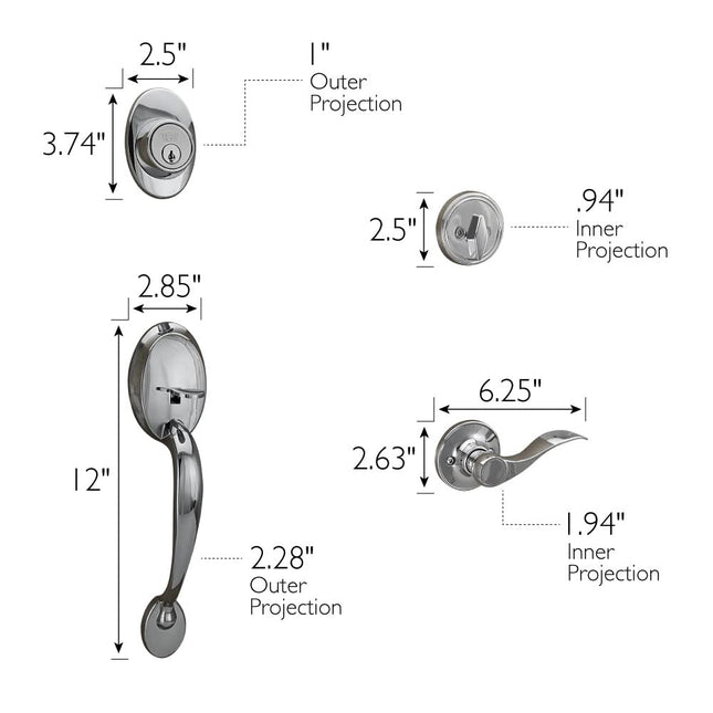 Design House 779066 Springdale Door Lever, 1-Pack, Polished Chrome