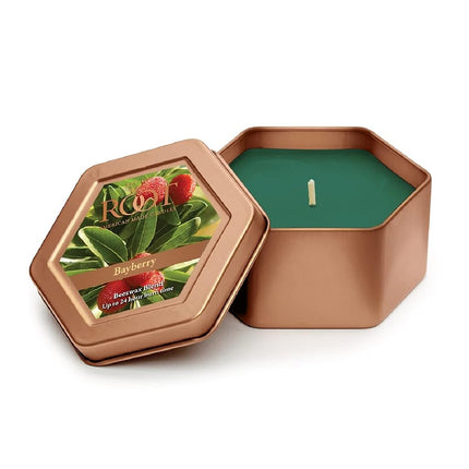 Vela de cera de abeja perfumada Root Candles Honeycomb Traveler, Bayberry 4 onzas