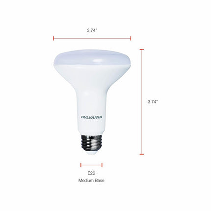 Sylvania Flood BR30 LED Light Bulb, 65W = 9W, Dimmable, 22 Year, 800 Lumens, Medium Base, 3000K, Warm White - 6 Pack (41260)