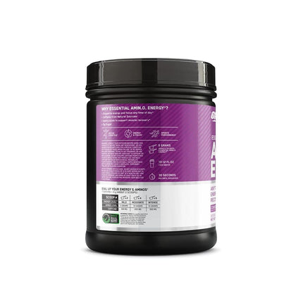 OPTIMUM NUTRITION Amino Energy, Concord Grape, Low-Stim Pre Workout, 100mg Natural Caffeine, 5g BCAA's, 65 Serves, 585g