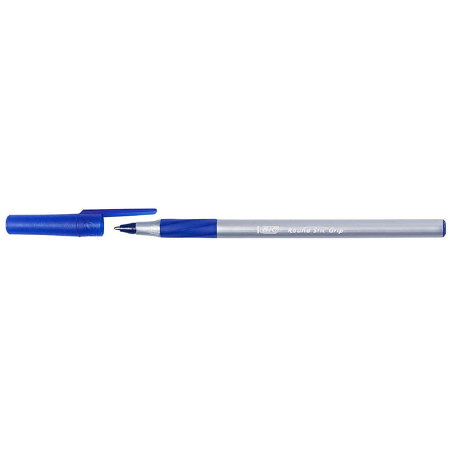 BIC Round Stic Grip Xtra Comfort Ballpoint Pen, Medium Point (1.2mm), Blue, 36-Count - Pack 2