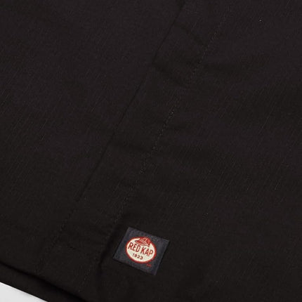 Red Kap Men's Ripstop Crew Shirt, Short Sleeve, Black, XL