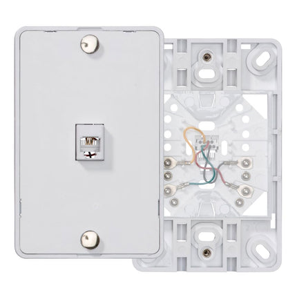 Leviton Telephone Wall Jack, 6P4C, Screw Terminals