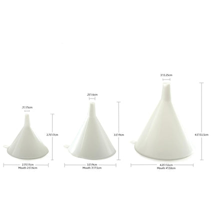 Norpro 3 Piece Plastic Funnel Set Car Kitchen Oil New